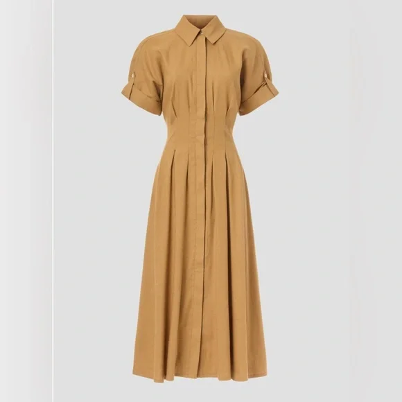 VERONICA BEARD - Camel - Classic Adavi Midi Dress - size 16 / XL - Picture 2 of 3